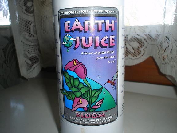 earth juice bloomfert im usin. all organic