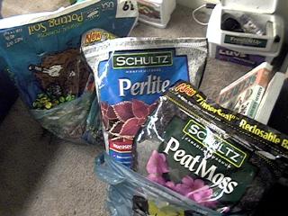 wal-mart soil, peatmoss, and perlite